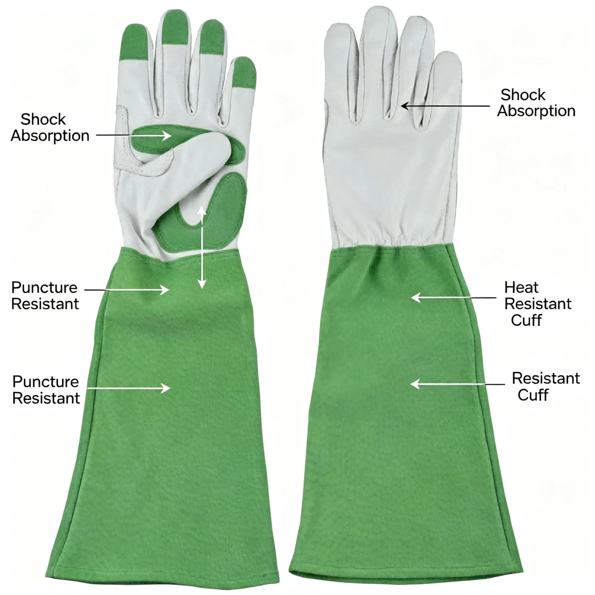 Long Cuff Cowhide Gloves for Gardening and Industrial Use