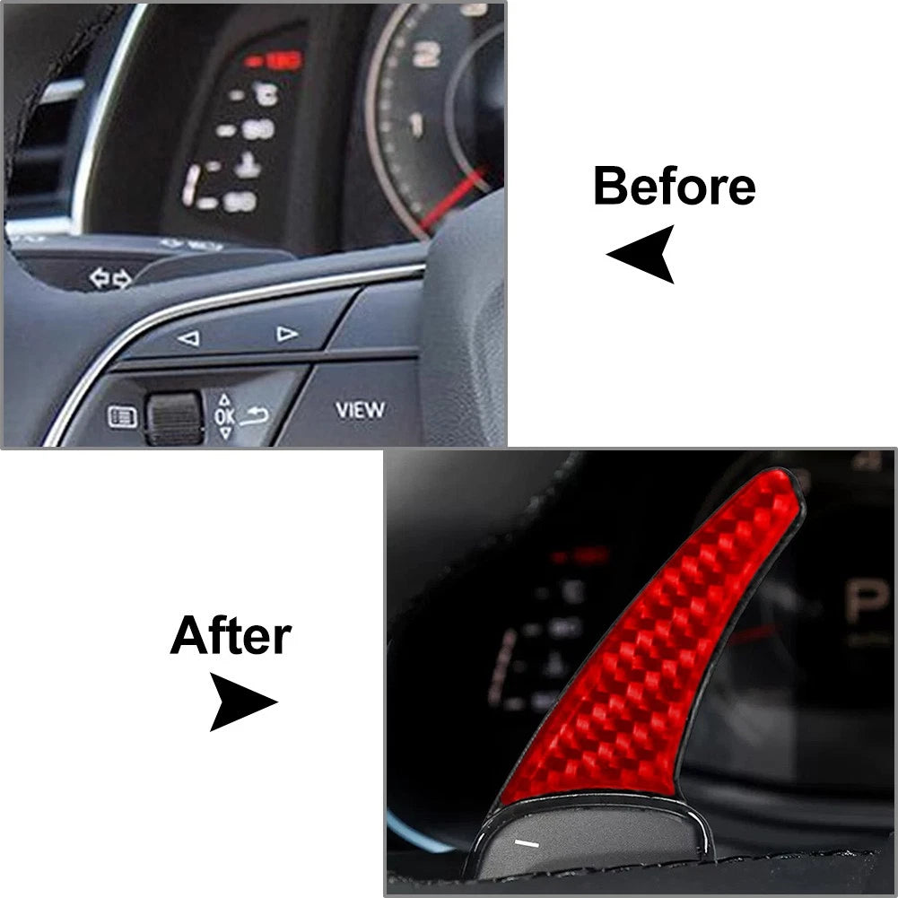 Steering Wheel Shift Paddle Extension Red for Audi A3 A4 A5 Q3 Q5 Q7 Q8 TT (2013–2023)