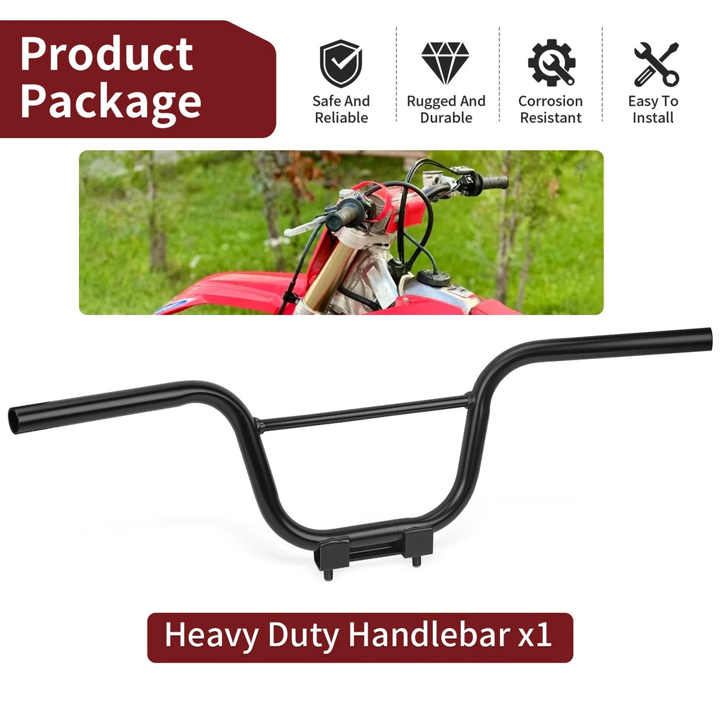 Set of 2 Black Handlebar Steering Bars for Honda CRF50F (2004–2023) 53100-GEL-306