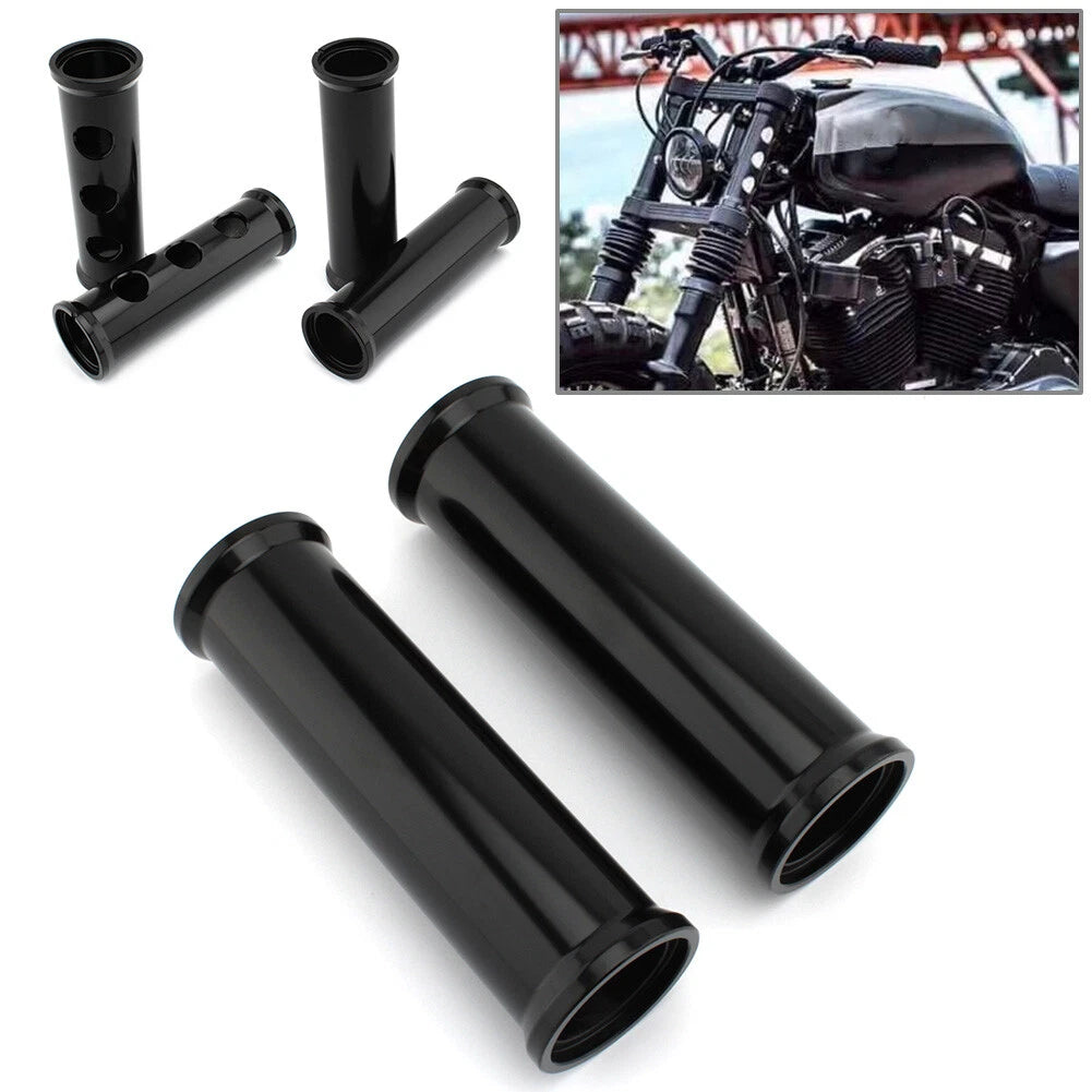 2X Front Fork Covers for Harley 883 1200 (2000–2021) Aluminum Black