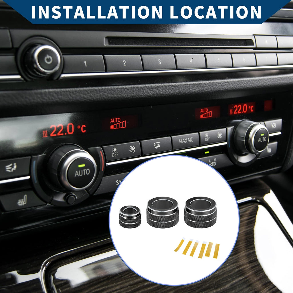 AC Radio Volume Control Switch Knob Cover Ring for BMW F10 (2008–2015)