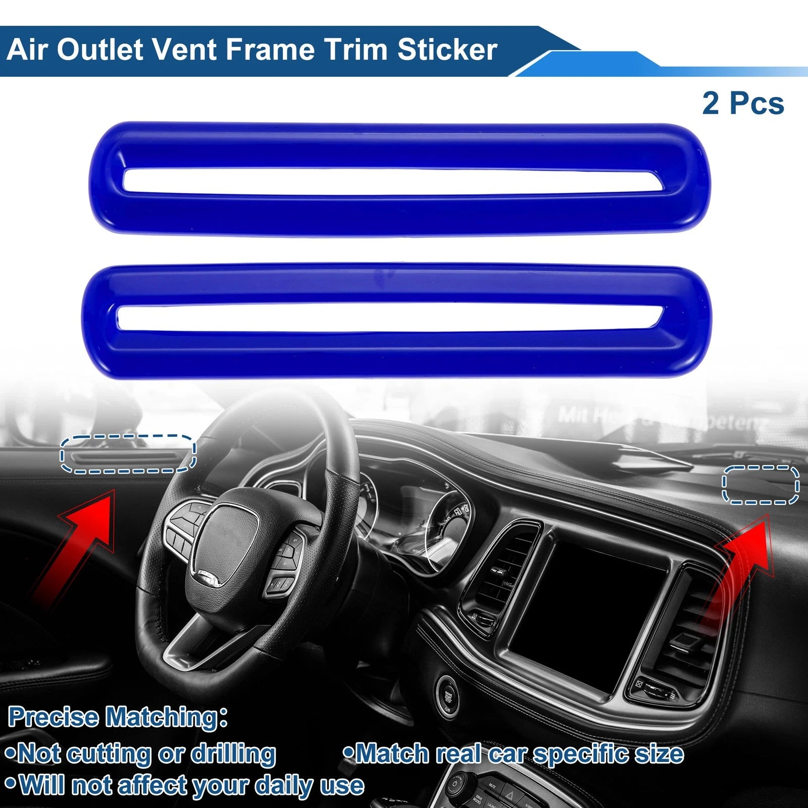 Air Condition Outlet Vent Trim Cover Frame for Dodge Challenger (2015–2023)