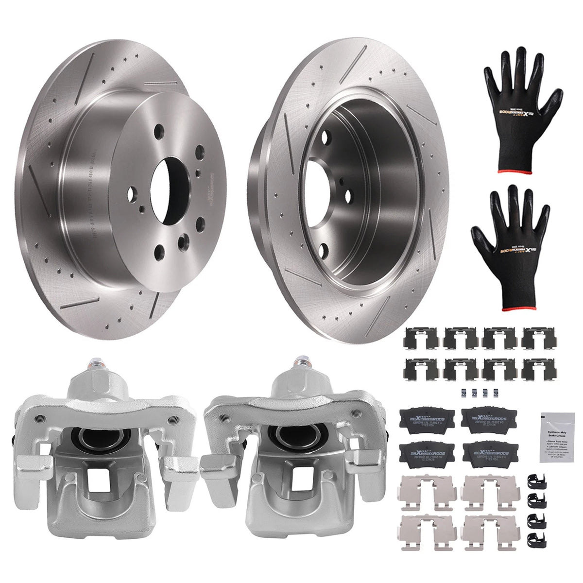Rear Brake Calipers, Rotors, Pads for Toyota Avalon (2008–2011), Camry (2007–2011)