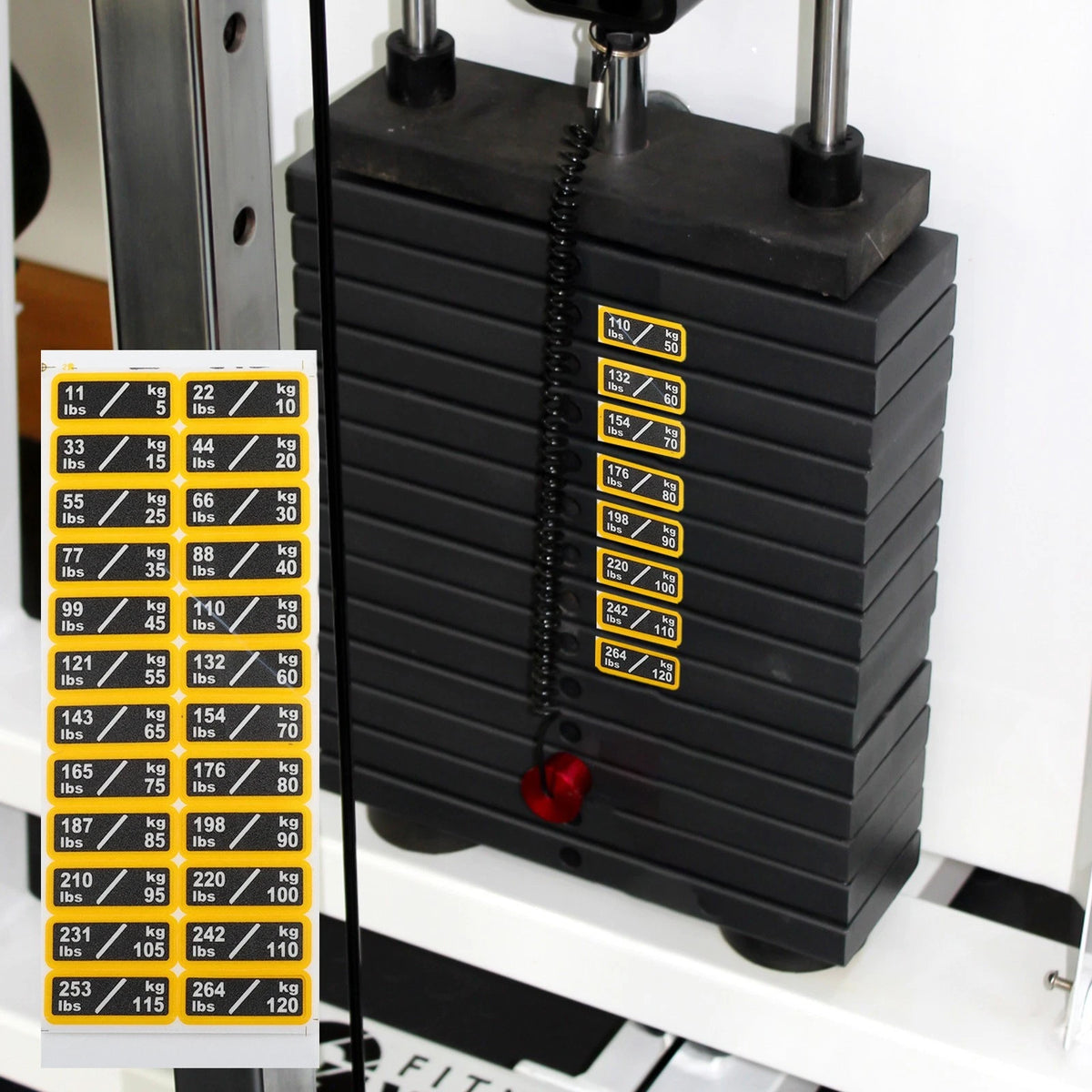 Weight Stack Identification Labels for Home Gym
