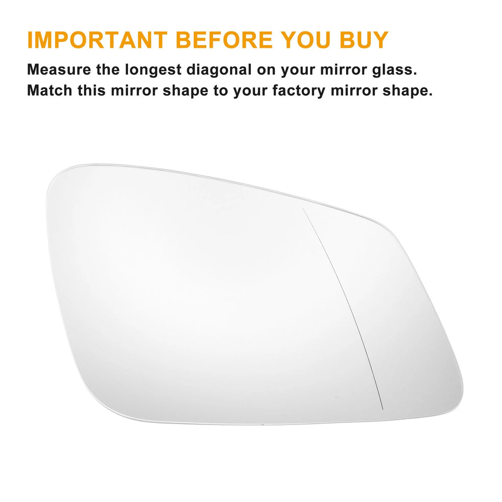 Mirror Glass Pair Left Right White Heated Back for BMW 2 3 4 5 6 (2014–2021)