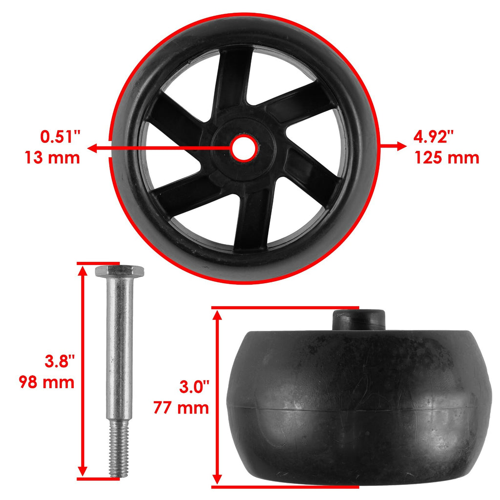 Mower Deck Wheel Replacement with Bolt and Nut for Poulan (2004–2024)