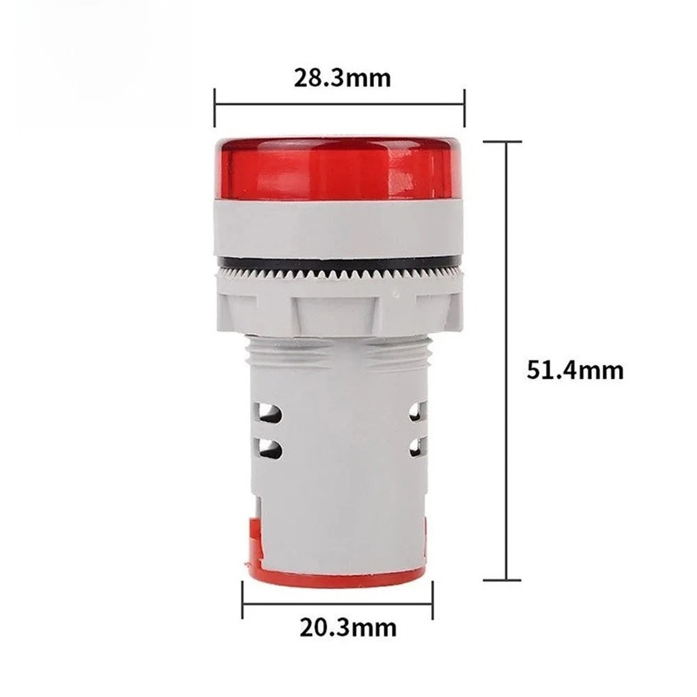 22mm Red LED Digital AC Voltage Meter 60V 500V Range with Dustproof Base