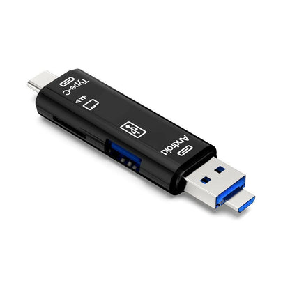 5-in-1 OTG Card Reader for Type-C Devices (Compatible with )