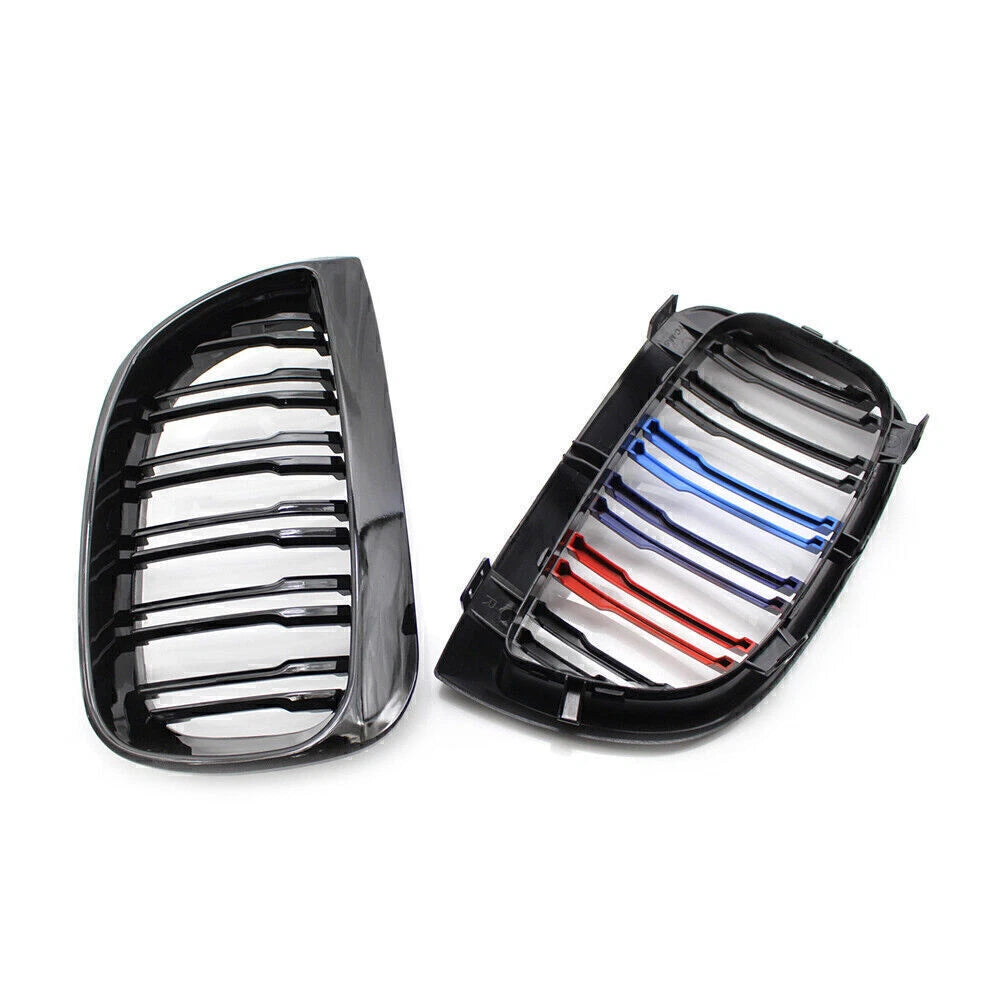 Gloss Black Double Slat Front Kidney Grille for BMW 1-Series (2004–2007)