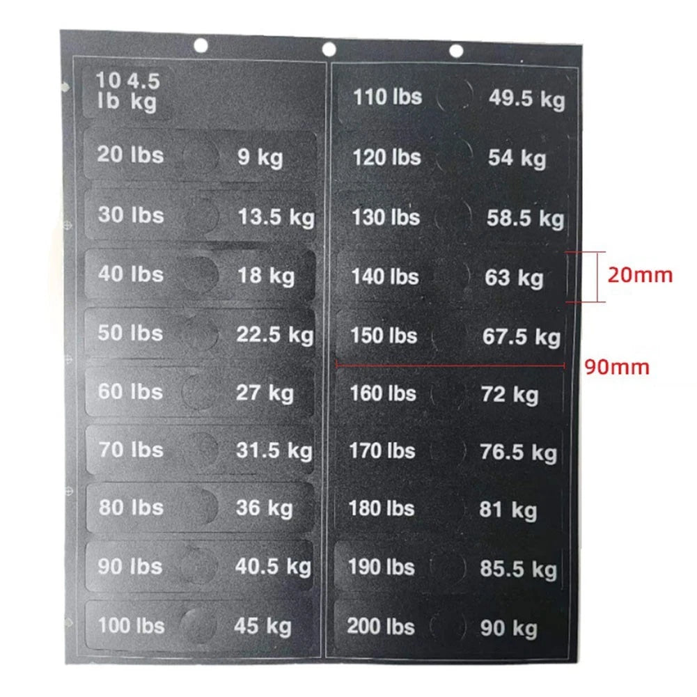 Weight Plate Stickers for Easy Identification and Organization