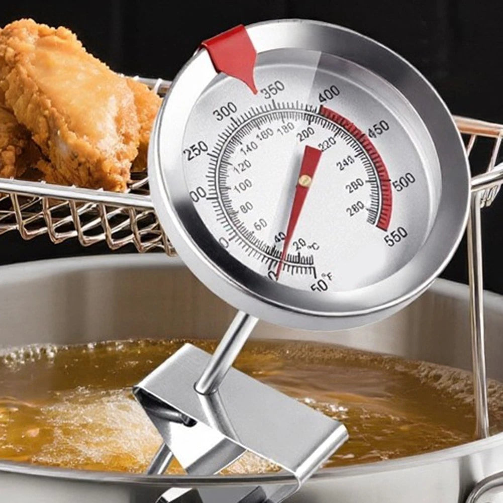Stainless Steel Cooking Thermometer with Clip for Deep Frying Baking