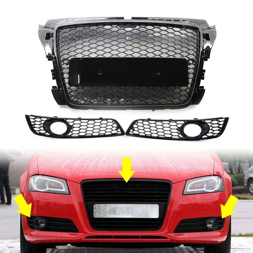 Fog Light Cover with Honeycomb Grille for Audi A3
