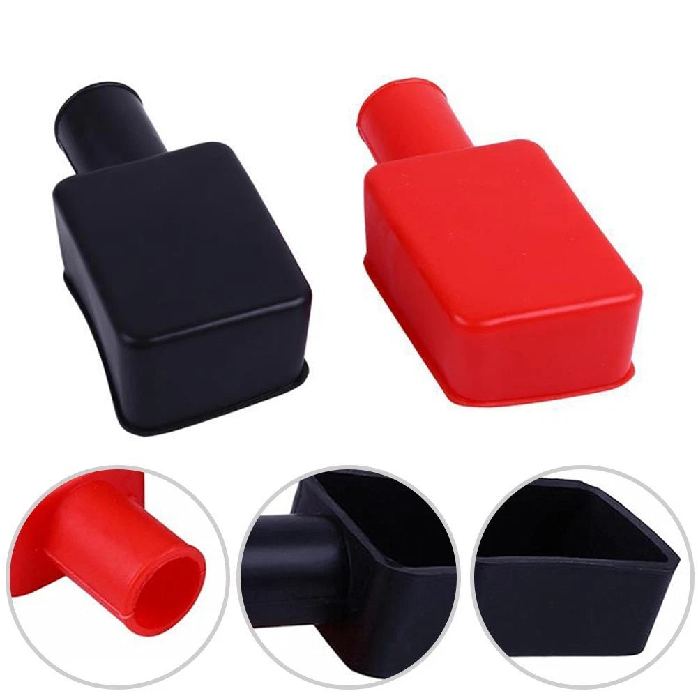 Car Battery Pole Terminal Protection Cover Set of 2 Red and Black