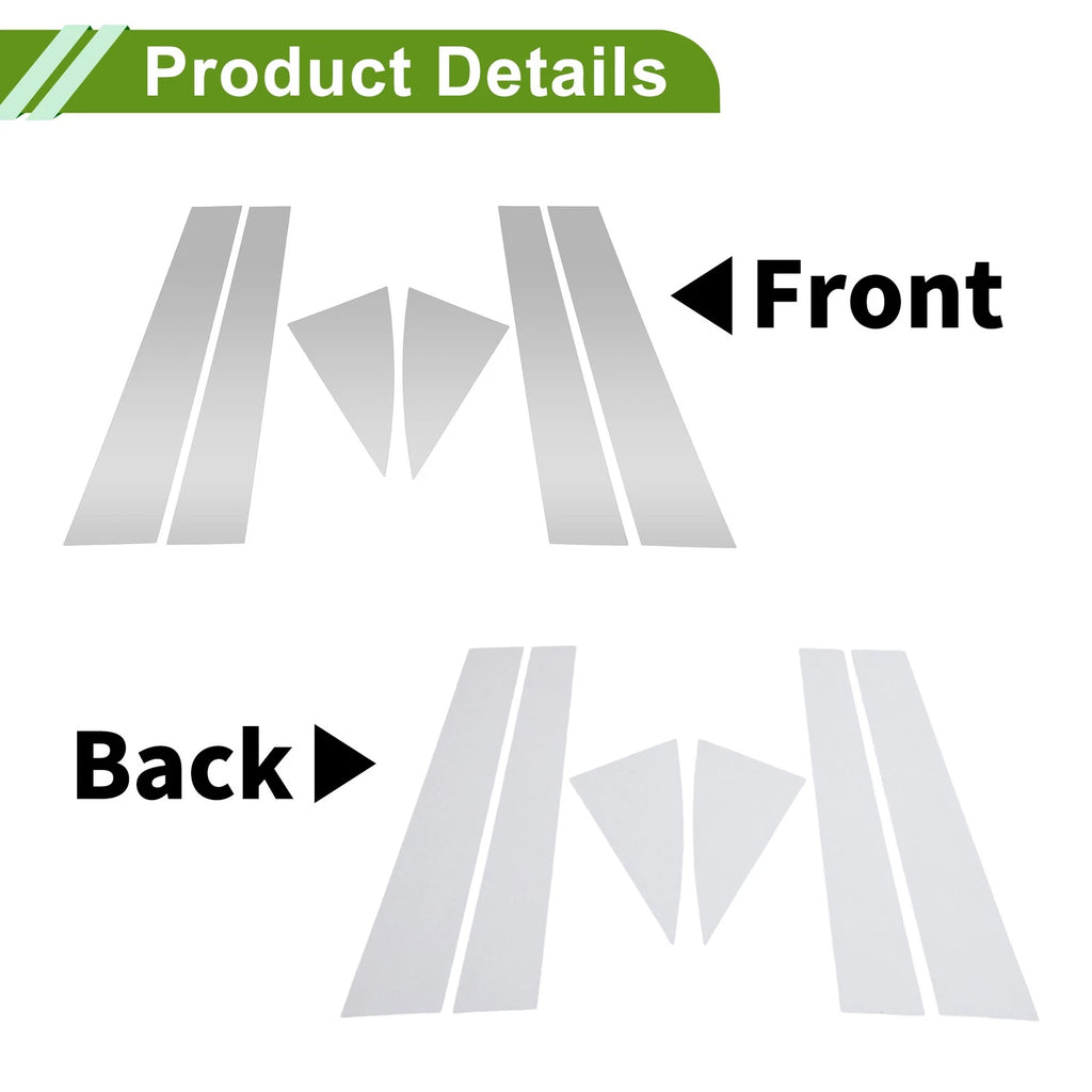Pillar Window Trim Set for Chevy Equinox (2005–2009) Silver Tone (6 Pcs)