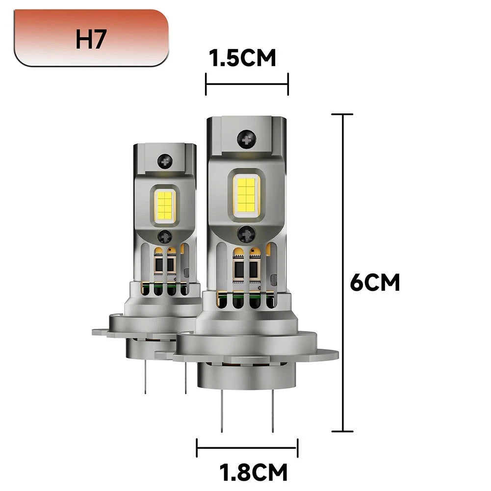 Car LED Headlight Pair 2X Bright 6000K Output for Various Vehicle Models