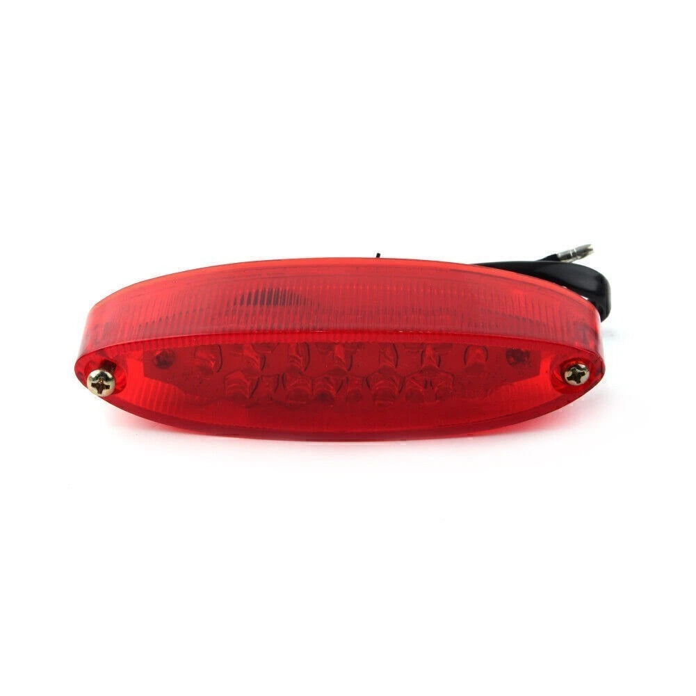 Red Motorcycle Quad ATV Running Stop Brake License Plate Tail Lights