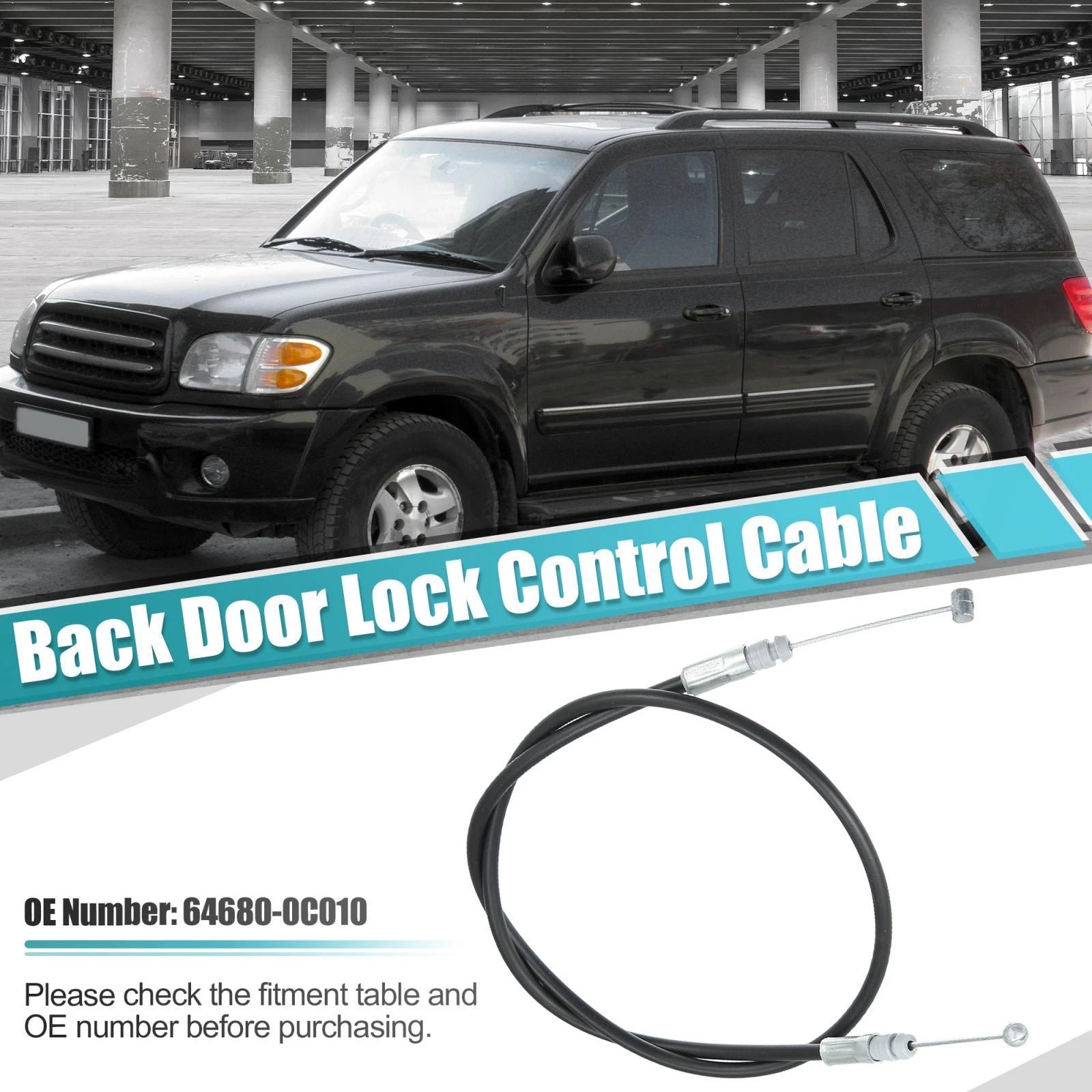 Tailgate Hatch Lock Control Cable 64680-0C010 for Toyota Sequoia (2001–2007)