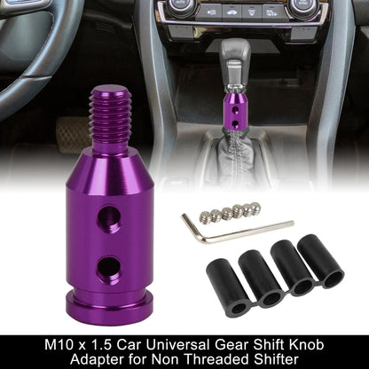 M10x1.5 Purple Gear Shift Knob Adapter for Non-Threaded Shifter