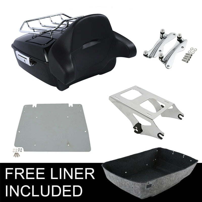 Trunk Pad Chrome Rack Mount for Harley Touring Street Glide (2014–2026)