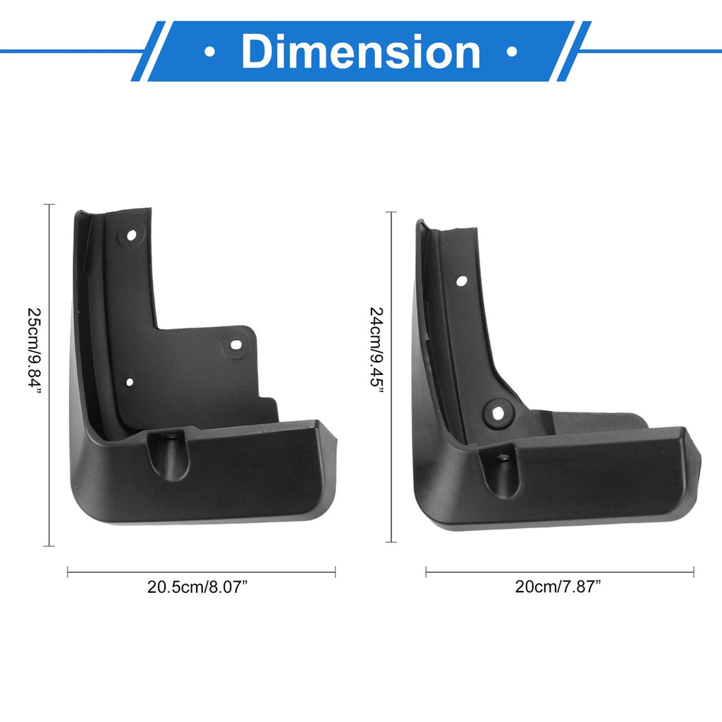 Front and Rear Side Mud Flap Splash Guard Set for Toyota Avalon (2019–2020)