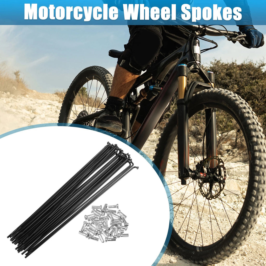 36pcs Bicycle Steel Spokes J Bend 14G 178mm with Nipples for Universal (—)