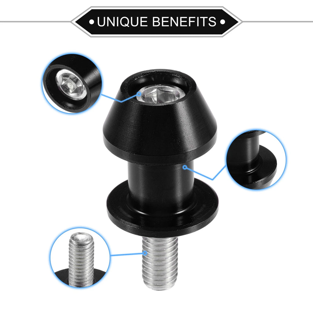 Swingarm Spools CNC 8mm Pair for Motorbike (Black) (2000–2024)
