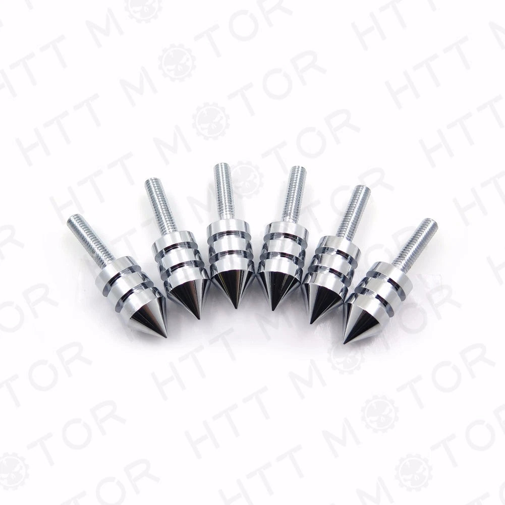 Chrome Spiked Bolt Kit with Well Nuts & Washers for Motorcycle