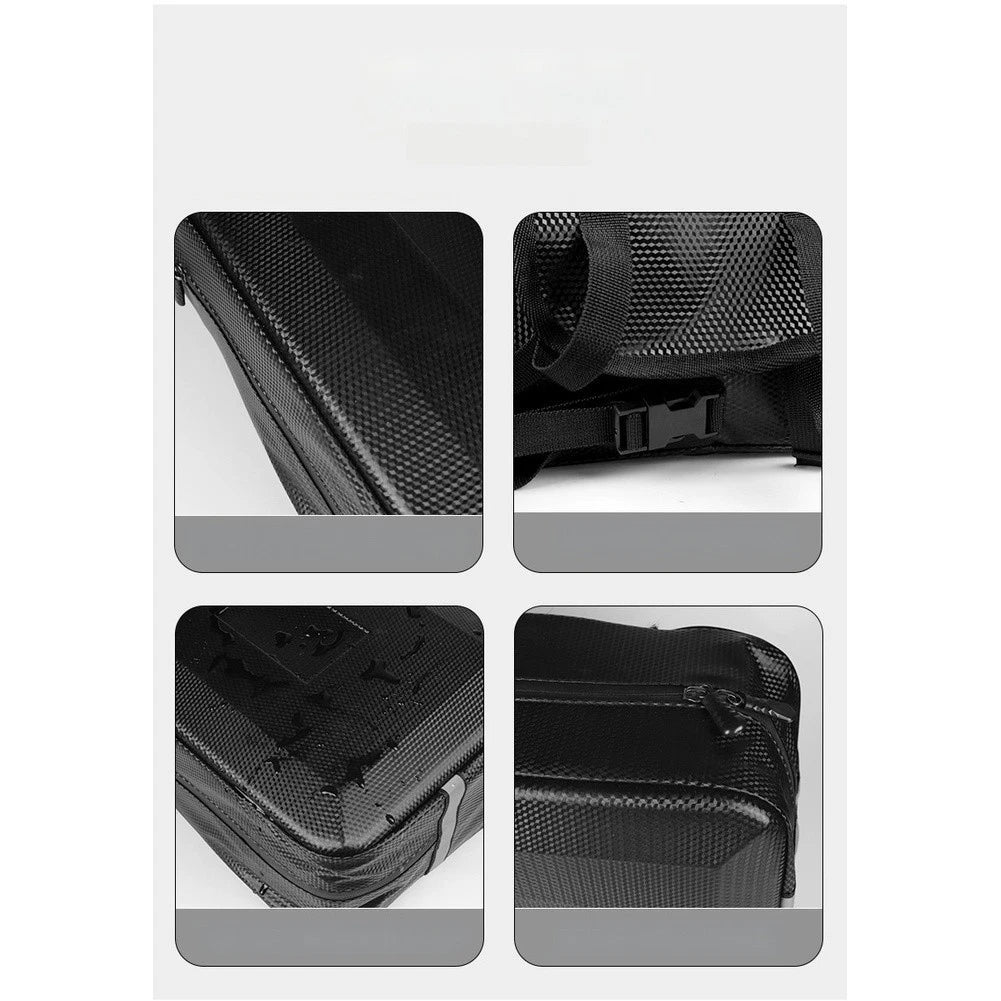 Electric Bike Rear Storage Bag Waterproof PU Leather Hard Shell 35x25x13cm