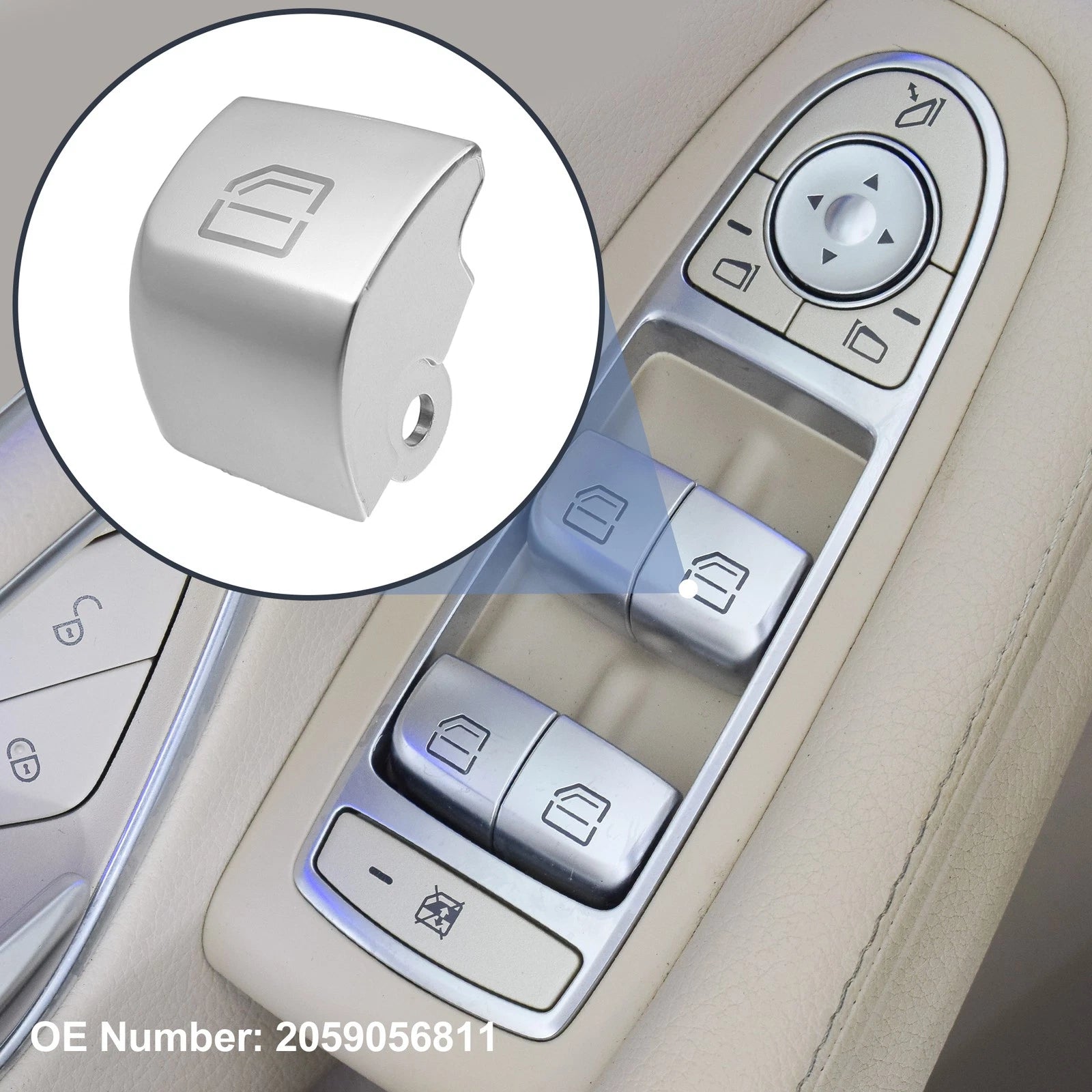 Window Switch Button Cover Rear Left Replacement for Mercedes-Benz (2005–2015)