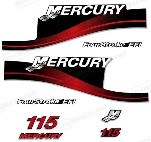 Outboard Motor Decals for Mercury 115hp (with M Domed Sticker Red)