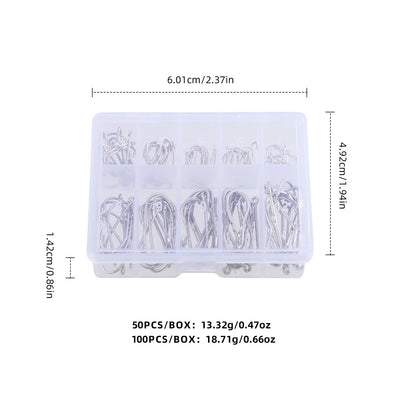 100pcs Double Barb Long Shank Fishing Hooks for Surf Saltwater