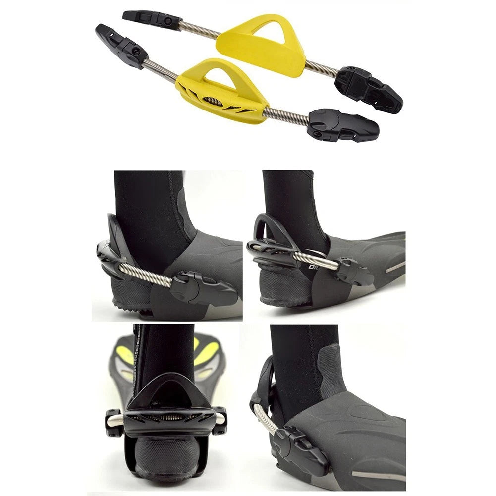 2X Underwater Diving Fin Straps with Non-Slip Spring Mechanism