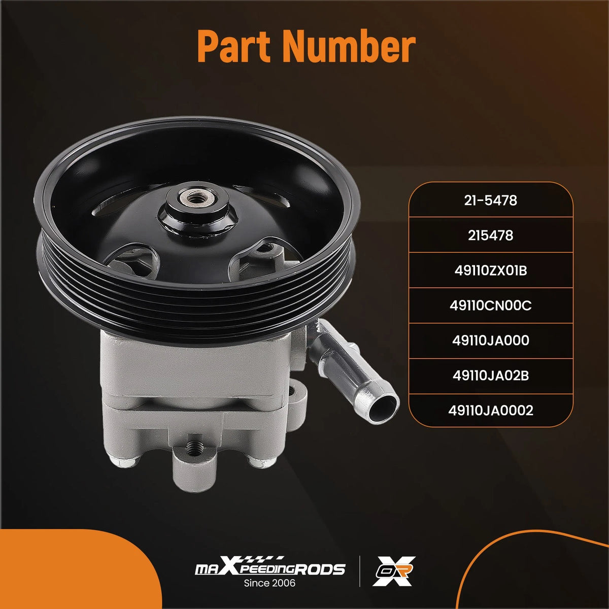 Power Steering Pump w/Pulley for Nissan X-Trail & Altima 2.5L (2005–2013)