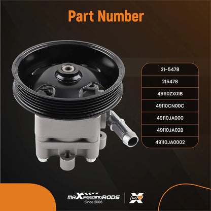 Power Steering Pump w/Pulley for Nissan X-Trail & Altima 2.5L (2005–2013)
