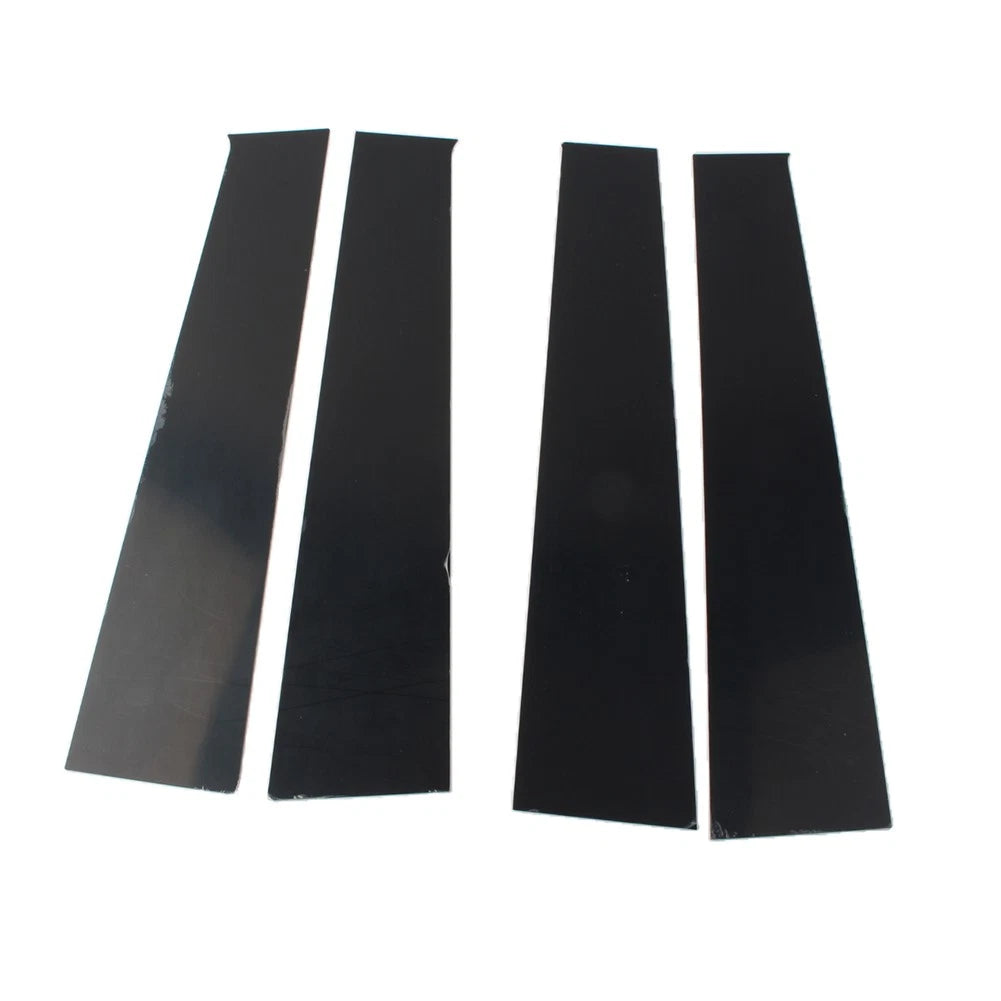 Set of 4 Window Pillar Posts for Dodge Ram 1500 (2009–2018) Bright Black
