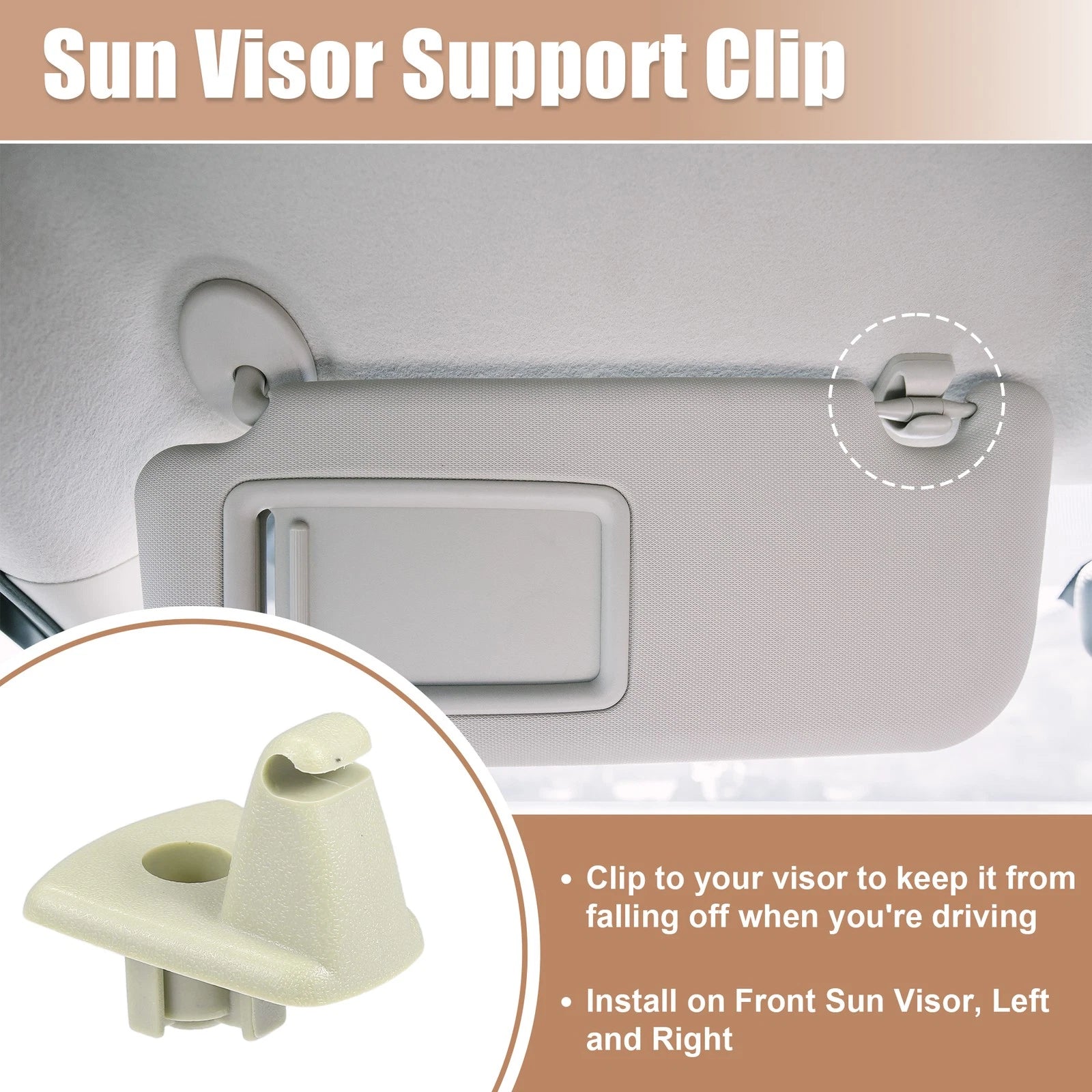 Sun Visor Support Clip Retainer 2PCS Beige for Chrysler 300 (2011–2024)