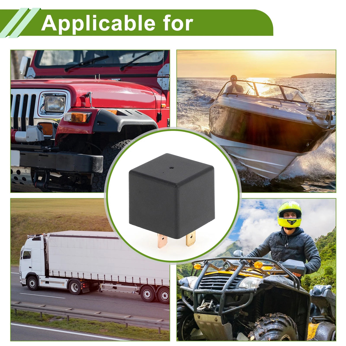 2X 4-Pin 36V 80A Waterproof Auto Relay for Universal Applications