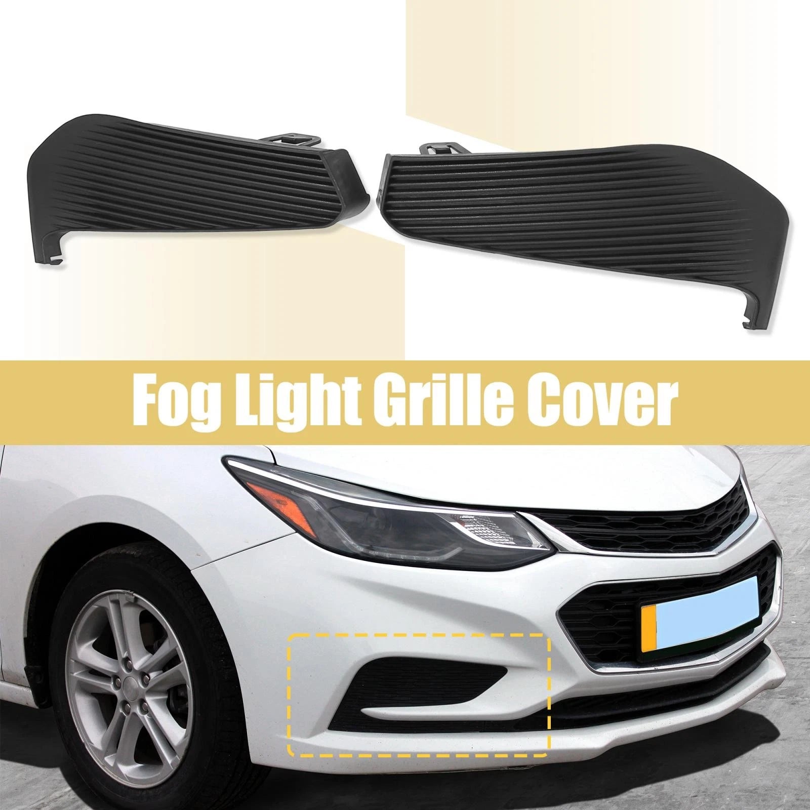 Fog Light Cover Pair Left Right Replacement for Chevrolet Malibu (2016–2018)