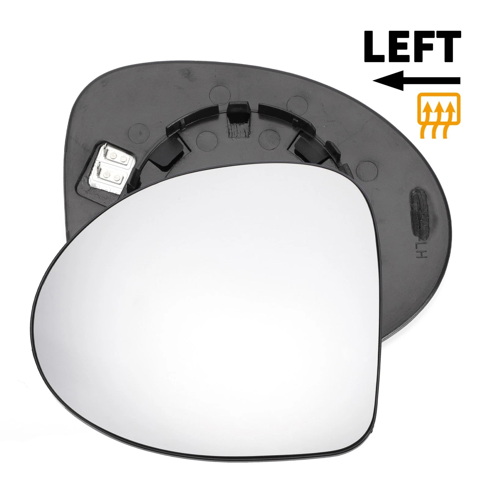 Left Side Heated White Mirror Glass for Renault Twingo (2007–2014)