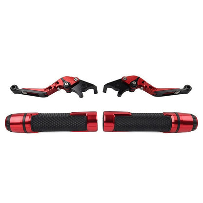 Red Extendable Brake Clutch Levers Handlebar Grips Sets For Suzuki GSXR750 R