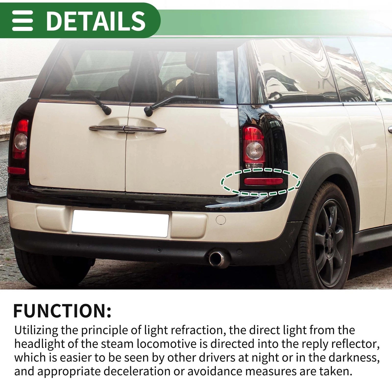 Bumper Reflector Replacement for BMW Mini Cooper Clubman R55 (2008–2014) Rear Right