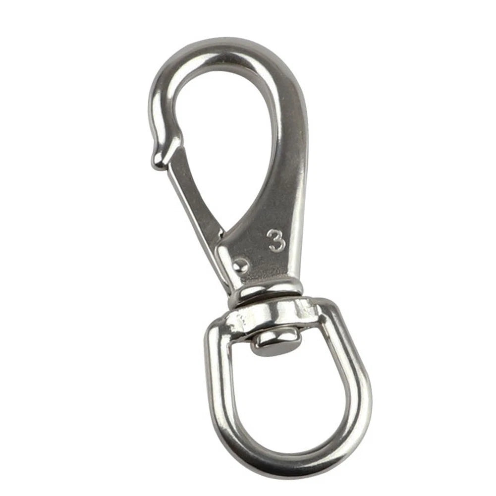 316 Stainless Steel Spring Hook for Diving and Pets (360 Degree Rotation)