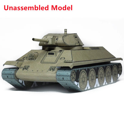 T-34 Medium Tank Paper Model 1:50 Unassembled DIY Model
