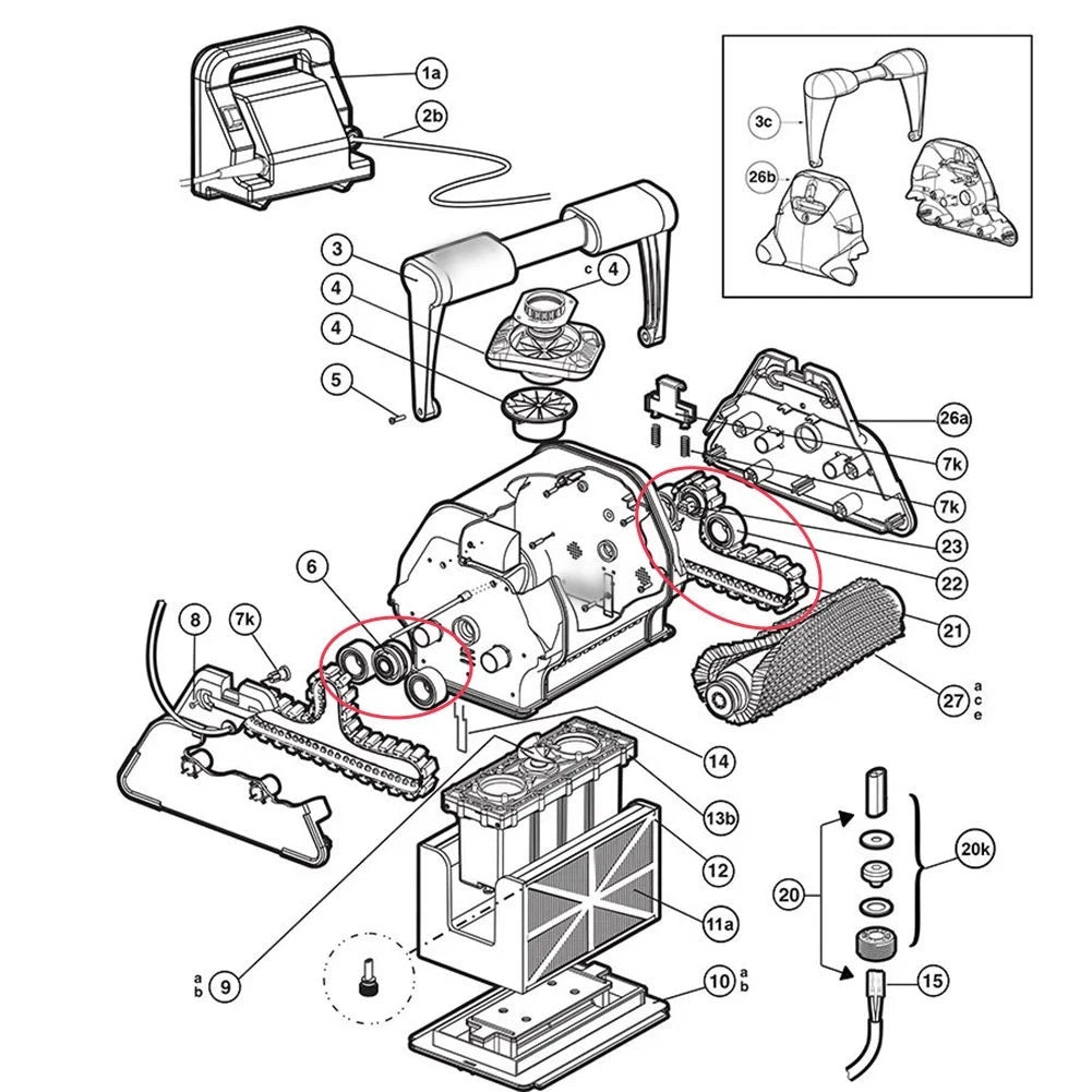 Drive Pulley Assembly for Pool Cleaner (Robust Ball Bearing)