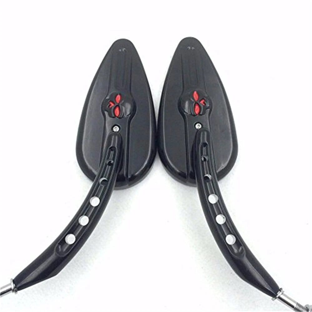 Black Skull Side Mirrors for Harley Dyna Super Glide