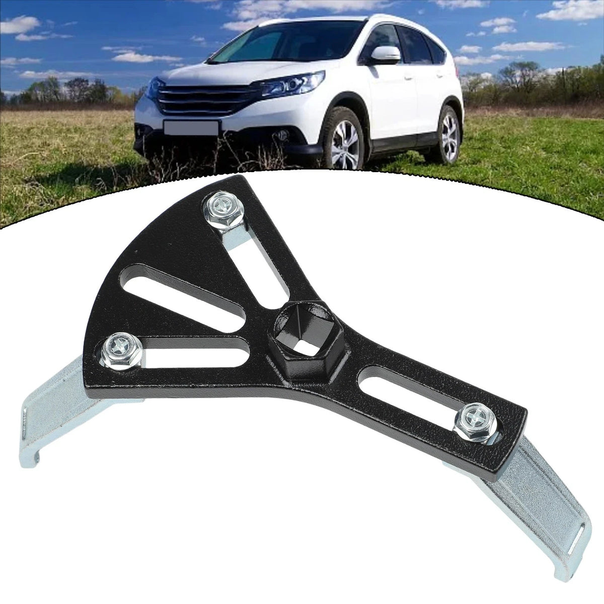 Adjustable Three Jaw Fuel Tank Cover Wrench Tool with 1 2 Inch Drive Interface