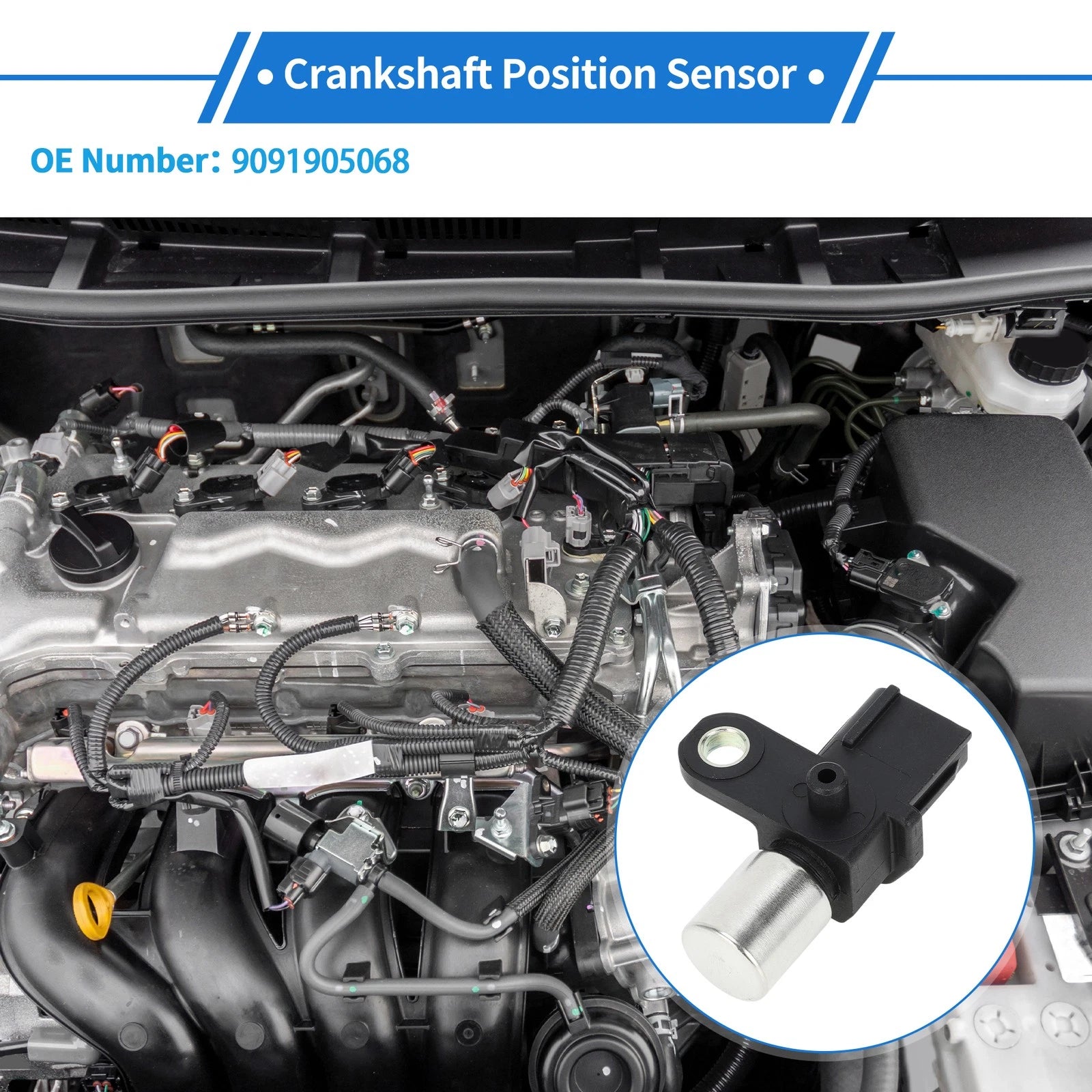 Crankshaft Position Sensor Replacement for Toyota No.9091905068 1 Piece (2000–2009)