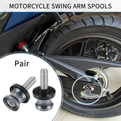 Swingarm Spools 10mm Front Pair for Motorbike M10x1.5 Aluminum Alloy (10mm)
