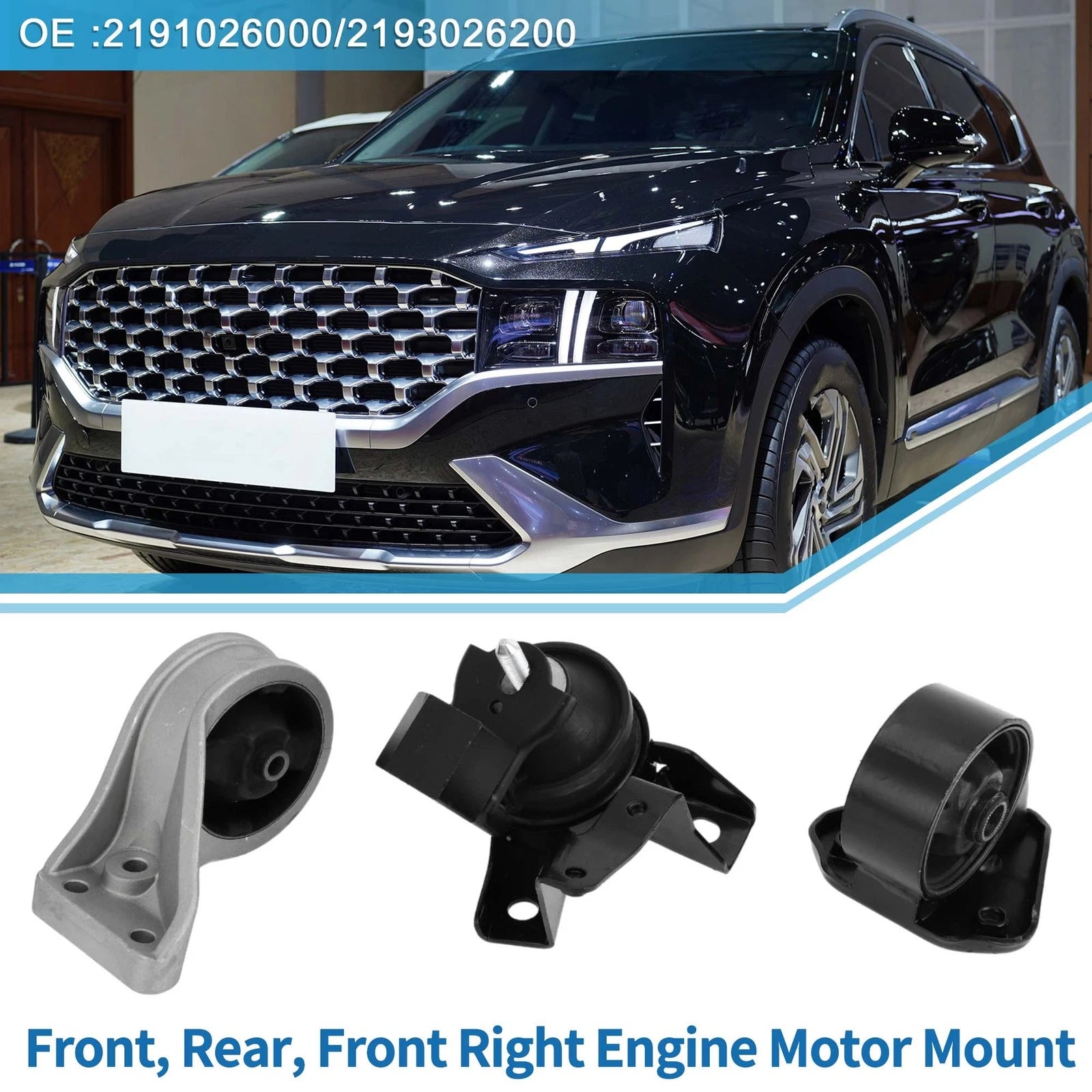 Engine Motor Trans Mount Set for Hyundai Santa Fe (2003–2006)