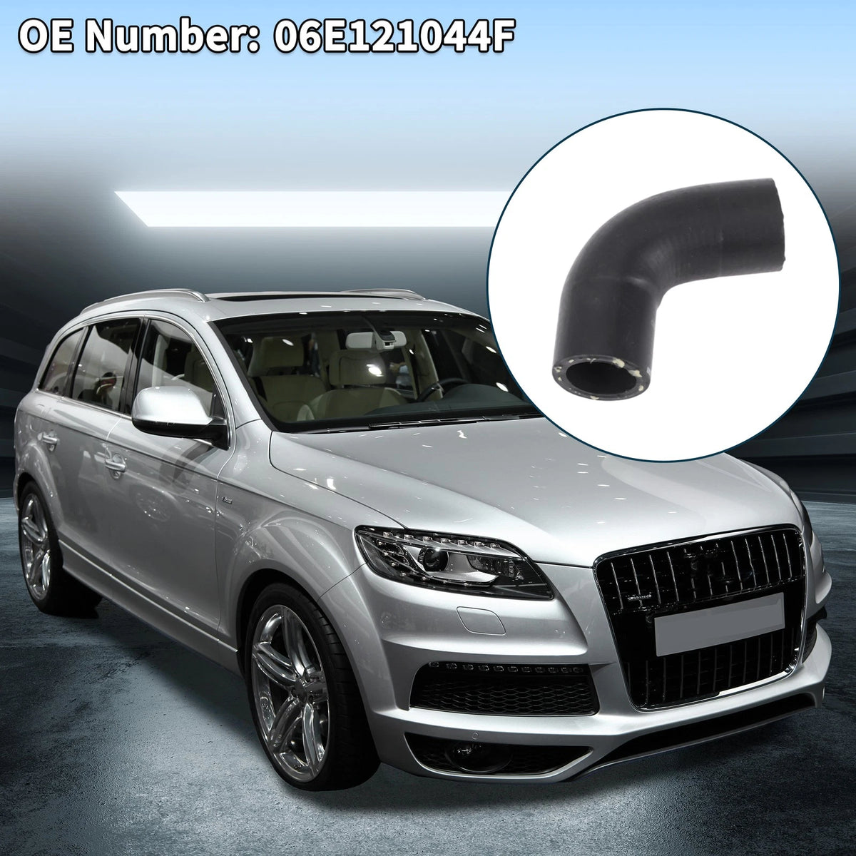 Radiator Hose Coolant Pipe for Audi Q7 (2011) Rubber Black 1 Pcs